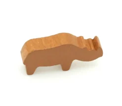 Pion rhinocéros marron clair en bois pour jeu 39 x 20 x 8 mm