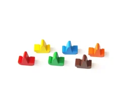 6 Pions bateaux voiliers multicolores en BOIS 17 x 14 x 9 mm