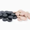 40 Pions bois dames noir naturel 3 cm