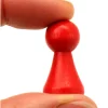 6 Pions bois 15 x 27 mm multicolores pour jeu - lot de 6 (rouge, vert, jaune, bleu, blanc et noir) modèle B