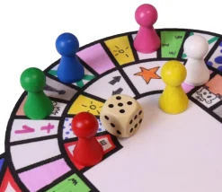6 Pions bois 15 x 27 mm multicolores pour jeu - lot de 6 (rouge, vert, jaune, bleu, rose et blanc)