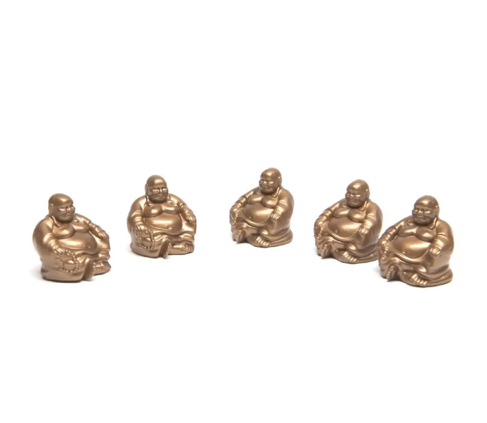 5 Pions bouddha doré 2.5 cm