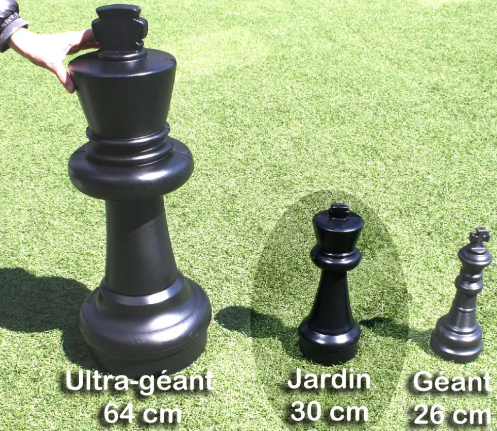32 pions échecs géants jardin 30 cm de haut
