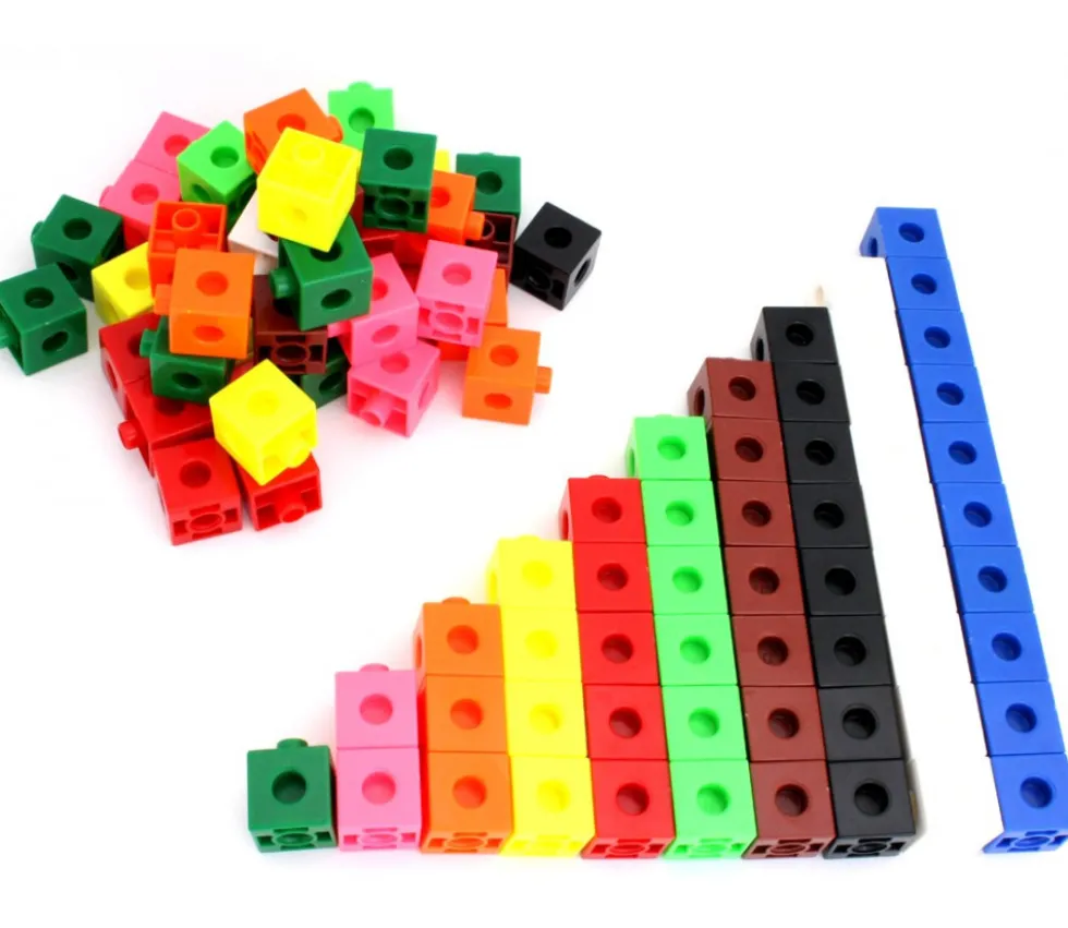 100 pions cubes multicolores 2 cm clips emboîtables 20 x 20 mm clipsables
