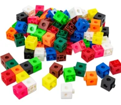 100 pions cubes multicolores 2 cm clips emboîtables 20 x 20 mm clipsables