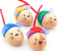 4 pions de jeux Souris en bois 3.5 cm