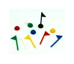 6 Pions drapeaux de jeu multicolores- mini fanions en 6 couleurs