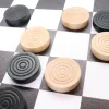 40 Pions en bois pour jeu de dames 3.5 cm moulurés dans coffret bois