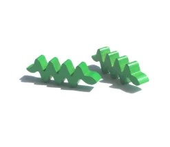 Pion serpent vert en bois 46 x 15 x 8 mm