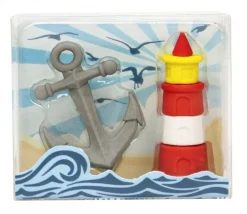 2 pions gommes MER : 1 phare et 1 ancre marine
