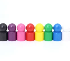 8 pions joueurs droits avec boule en bois 15 x 29 mm