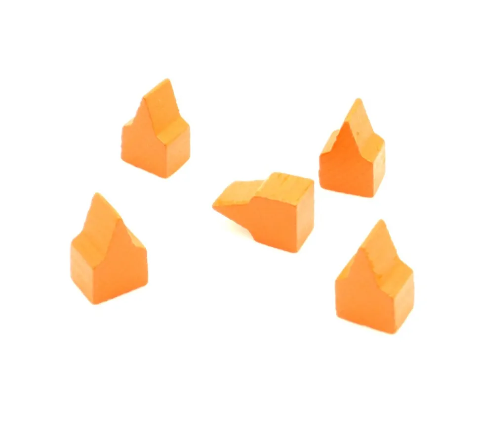 10 Pions maisons toits pointus 20x13x10 mm lot par couleur