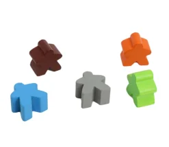 5 pions Meeples carcassone en bois 16x16x10 mm lot spécial