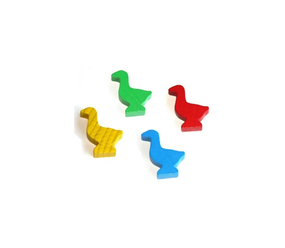 4 pions oie multicolores en bois pour jeu de l'oie 3.5 cm