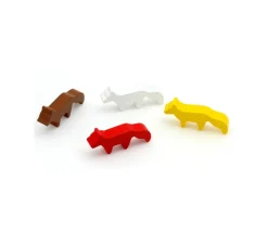 4 Pions renards en bois 45 x 20 x 8 mm