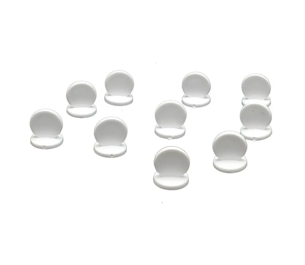 Pions ronds à personnaliser lot de 10 supports blancs 15 x 17 mm
