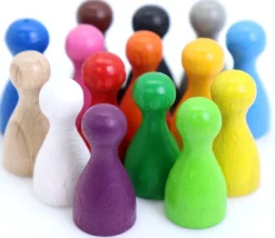 15 Pions Small multicolores en bois pour jeux (15 couleurs)