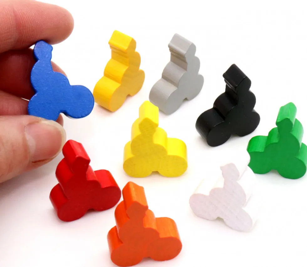 9 Pions vélo - Lot de 9 Cyclistes en bois 22x29x8 mm