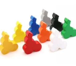 9 Pions vélo - Lot de 9 Cyclistes en bois 22x29x8 mm