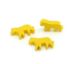 Pion tigre jaune en bois pour jeu 40 x 22 X 8 mm