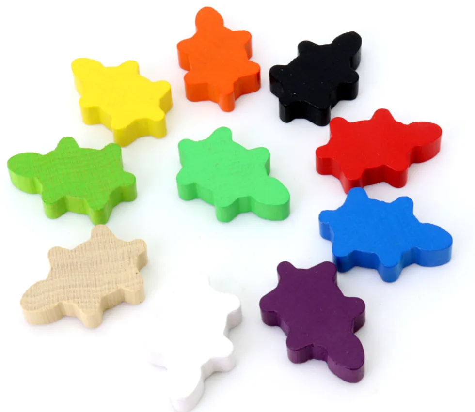 Pion Tortue en bois coloré 35 x 22 x 8 mm pour jeux