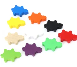 Pion Tortue en bois coloré 35 x 22 x 8 mm pour jeux