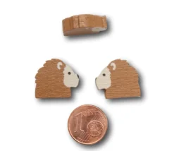 Pion tête de Lion en bois 15 x 17 x 5 mm