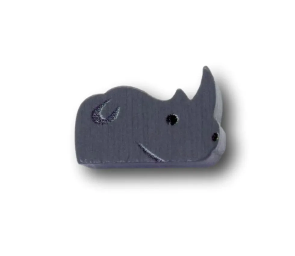Pion tête de Rhinocéros en bois 15 x 15 x 10 mm