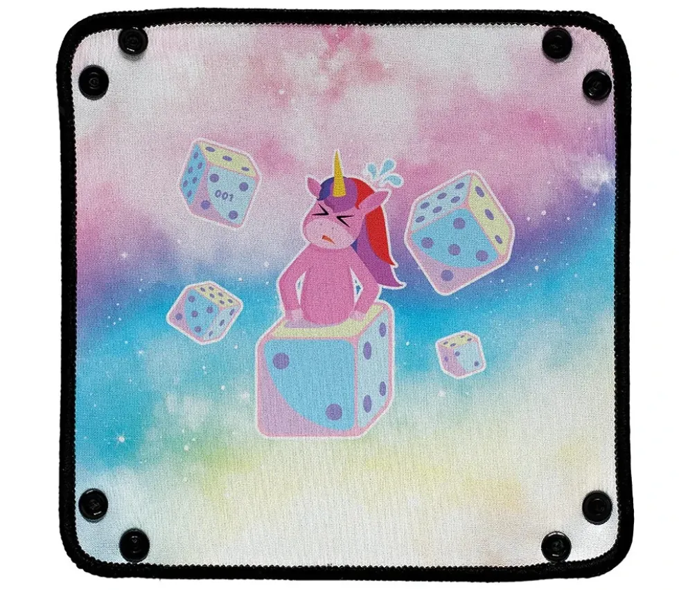 Piste de dés souple Licorne magique - 21x21 cm
