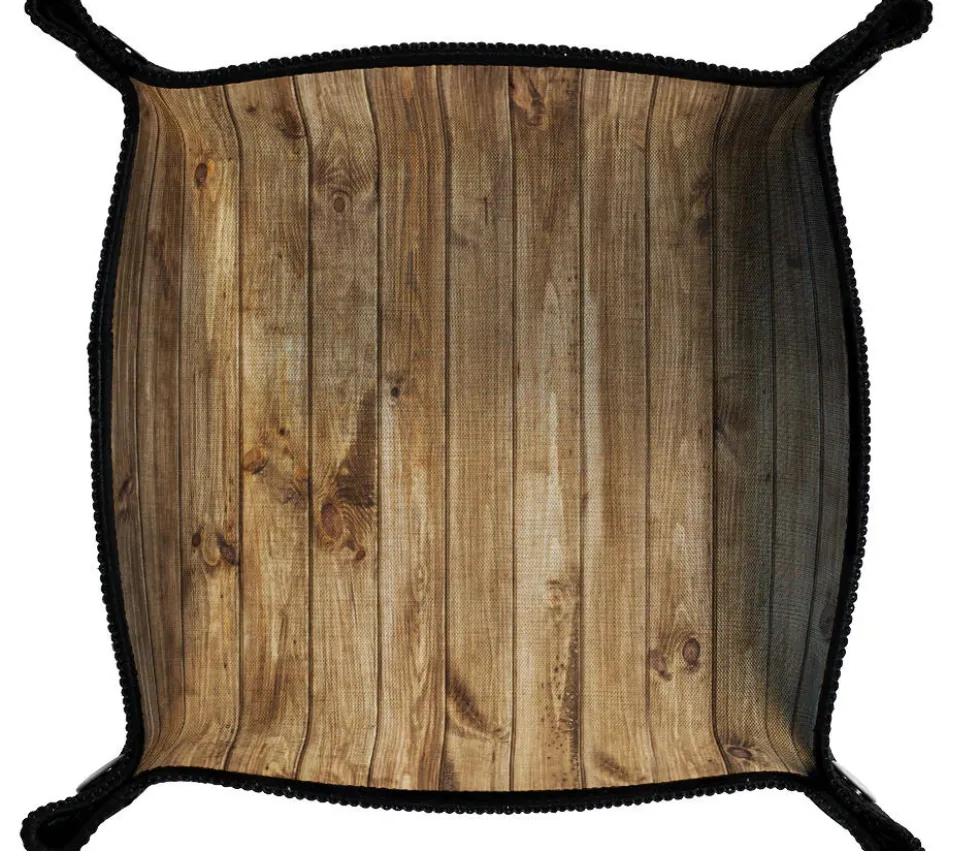 Piste de dés souple néoprène décor bois 21x 21 cm