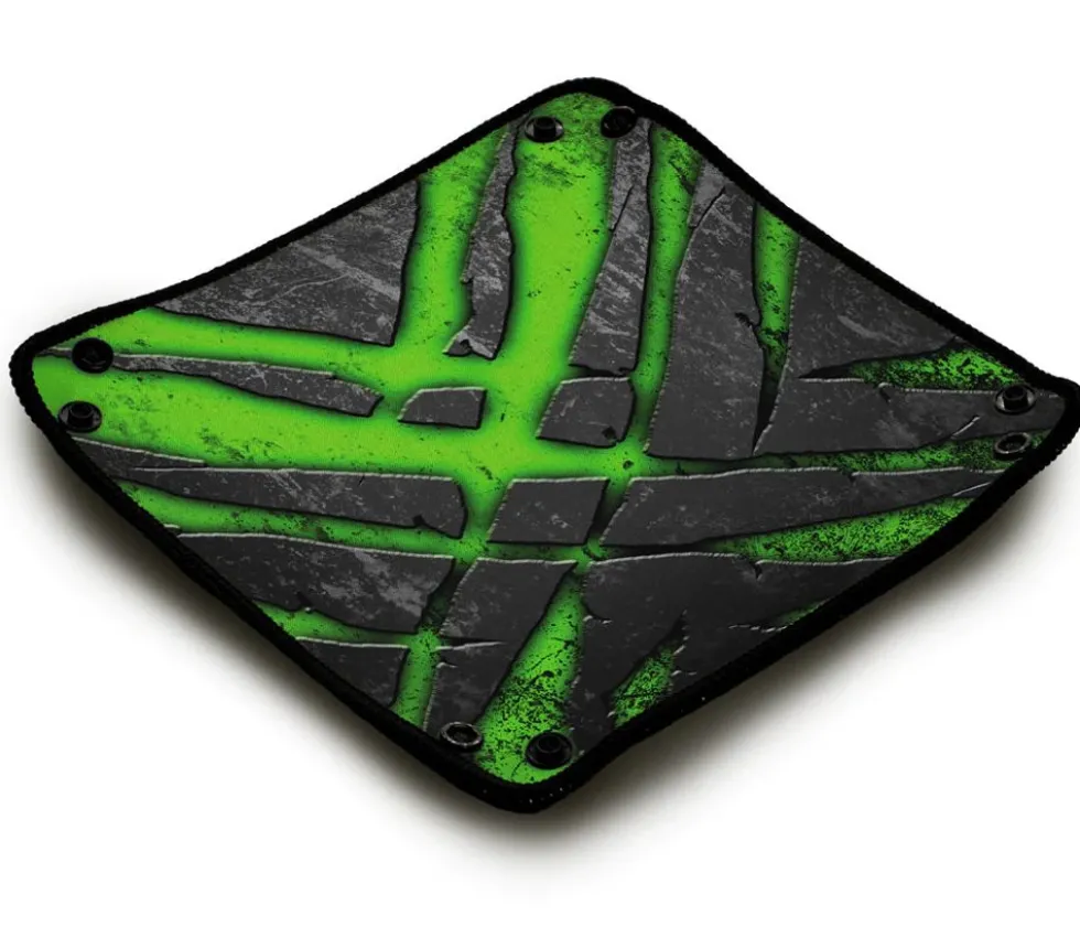 Piste de dés souple verte et noire 21x 21 cm