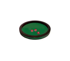 Piste dés 30 cm prestige verte tour cuir avec 3 dés