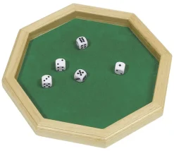 Piste dés à jouer en bois 25.7 cm octogonale