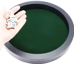 Piste dés luxe 30 cm verte et noire 30 cm tour simili cuir
