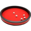 Piste dés rouge et noire de 34 cm avec 5 dés