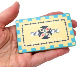 Plaque céramique jaune poker valeur 1000 - 40 gr