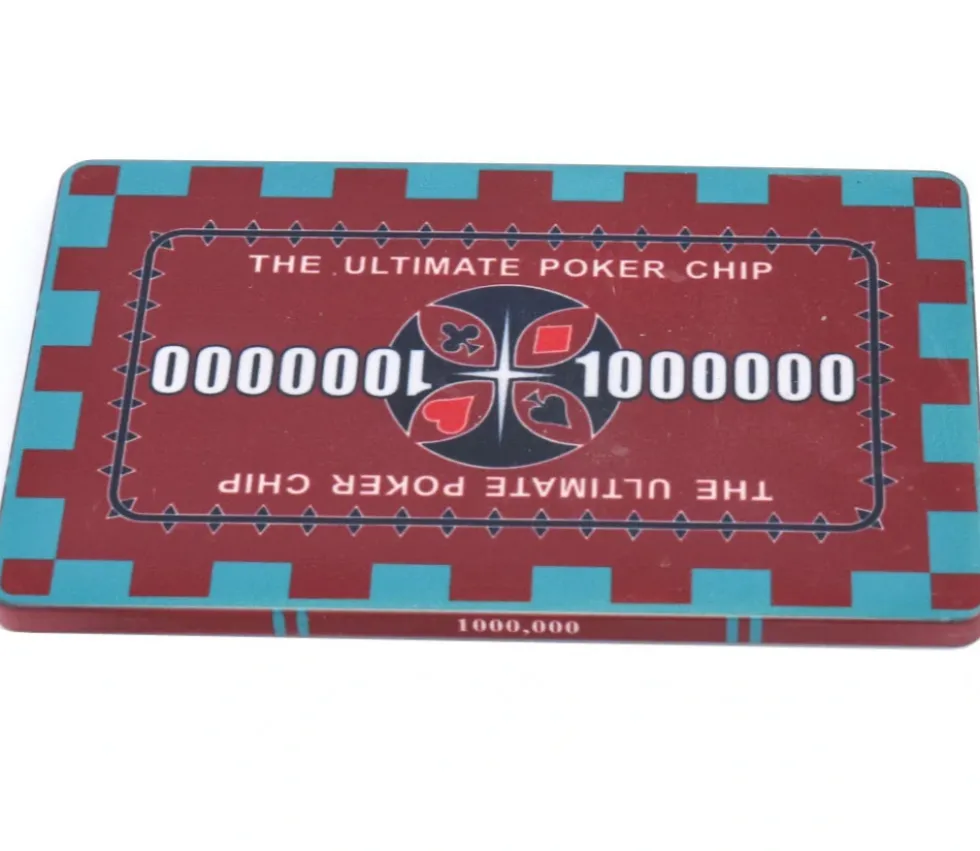 Plaque céramique rouge poker valeur 1000000 - 40 gr