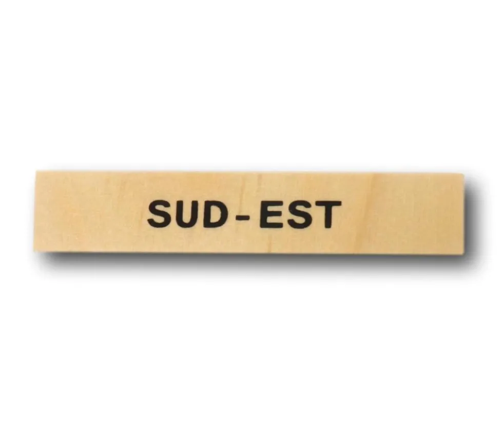 Plaque en bois points cardinaux 10 cm