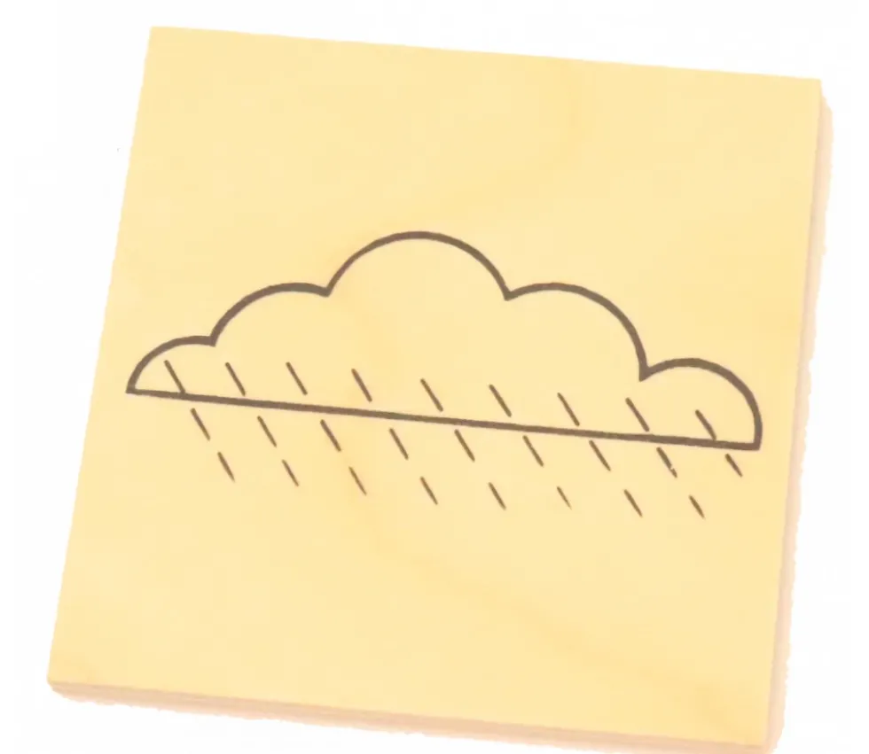 Plaquette nuage de 6,9 cm en bois