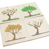 4 plaquettes bois 5 cm : les 4 saisons