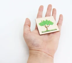 4 plaquettes bois 5 cm : les 4 saisons