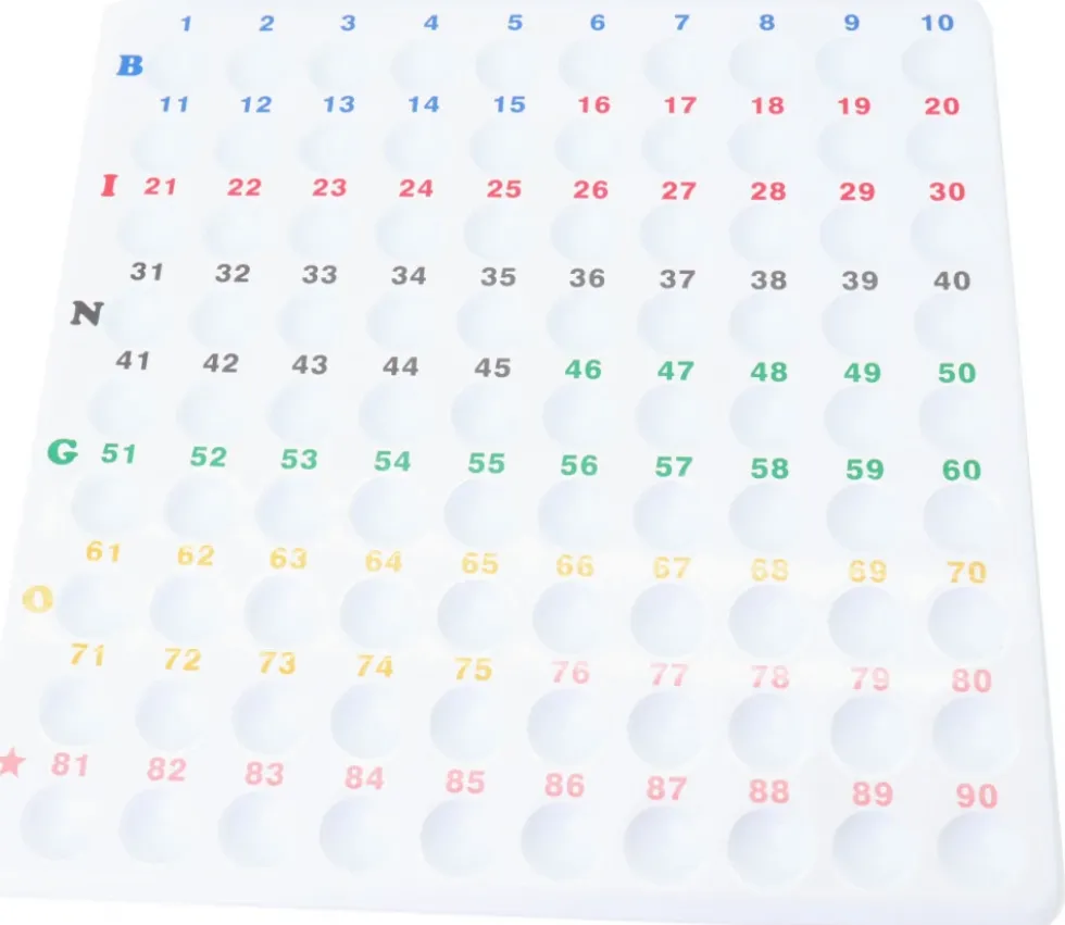 Plateau 1 à 90 contrôle tirage loto Grand modèle pour boules 22 mm (sans boules)