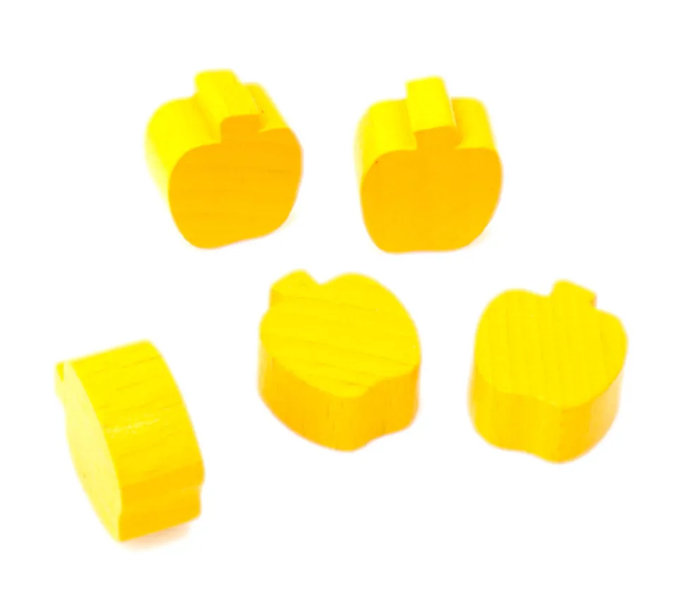 Pomme en bois jaune or de 16x18x8 mm