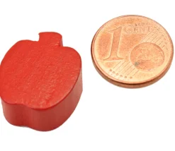 Pomme en bois rouge de 16x18x8 mm