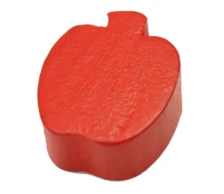 Pomme en bois rouge de 16x18x8 mm