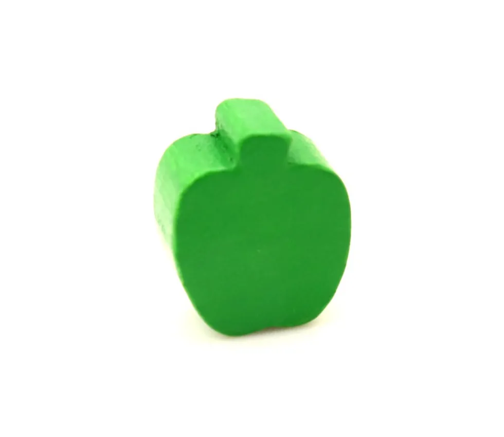 Pomme en bois verte de 16x18x8 mm