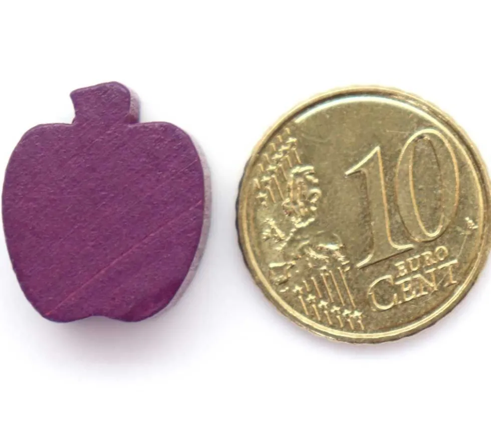 Pomme ou prune en bois violet de 18 x 15 x 8 mm