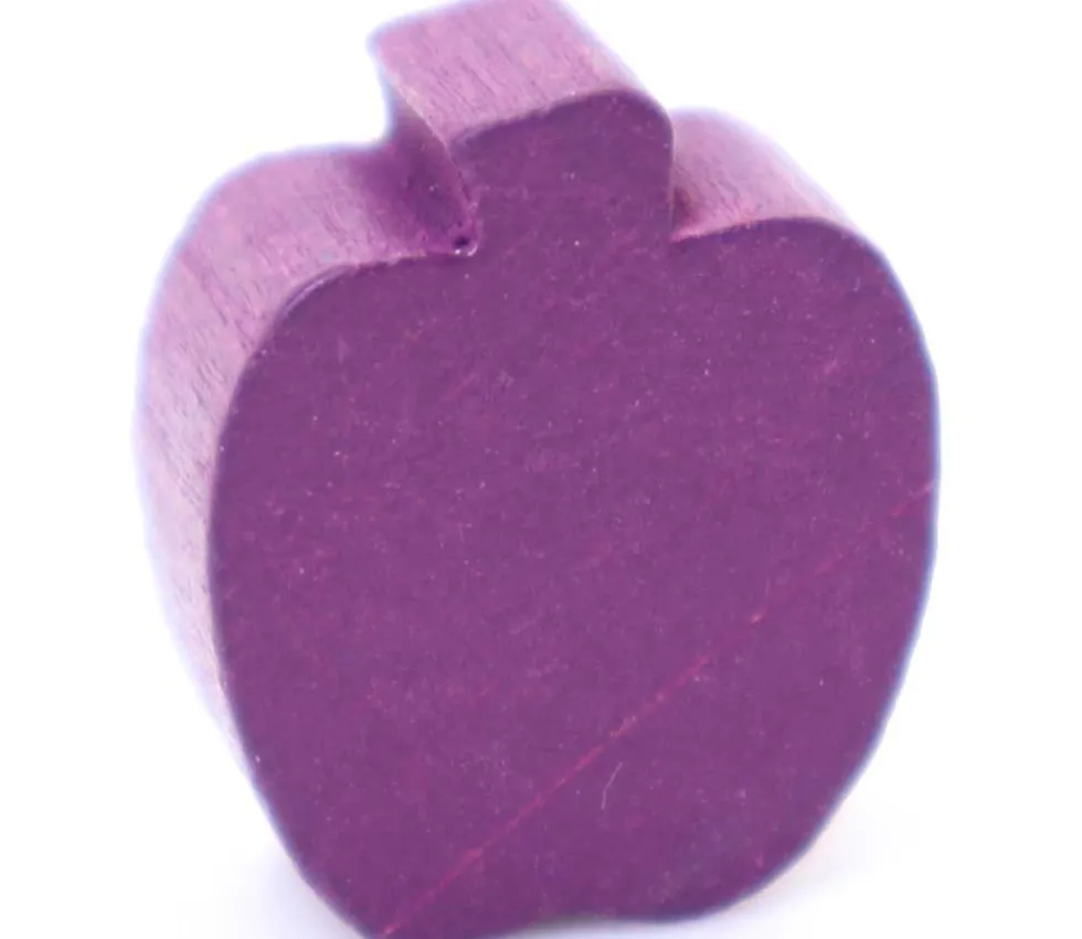 Pomme ou prune en bois violet de 18 x 15 x 8 mm