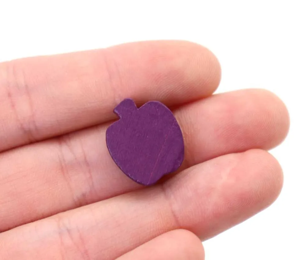 Pomme ou prune en bois violet de 18 x 15 x 8 mm