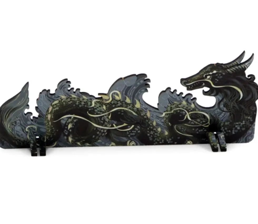 Porte cartes dragon noir 21 cm
